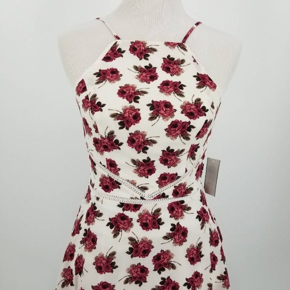 B. Darlin Juniors' Floral Print Halter Dress 1-2 - Picture 4 of 13